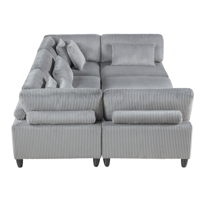 9688GY*62CR3ACOT (6)6-Piece Modular Sectional with Ottoman - 9688GY*62CR3ACOT