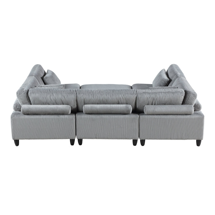 9688GY*62CR3ACOT (6)6-Piece Modular Sectional with Ottoman - 9688GY*62CR3ACOT