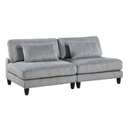 9688GY*62CR3ACOT (6)6-Piece Modular Sectional with Ottoman - 9688GY*62CR3ACOT