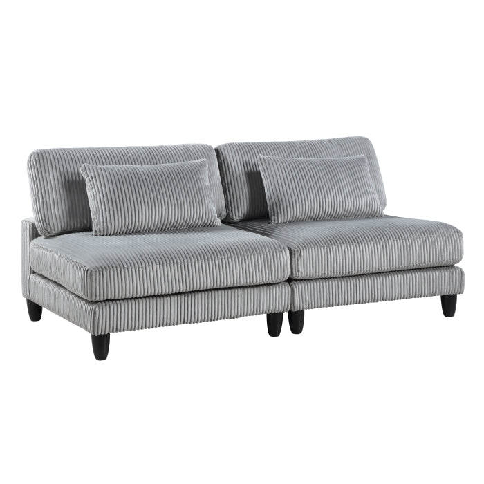 9688GY*62CR3ACOT (6)6-Piece Modular Sectional with Ottoman - 9688GY*62CR3ACOT