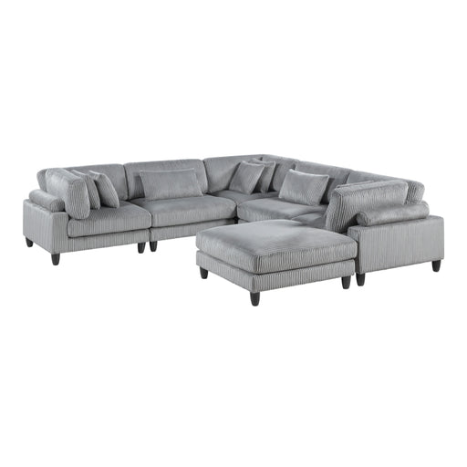 9688GY*63CR2ACOT (6)6-Piece Modular Sectional with Ottoman - 9688GY*63CR2ACOT