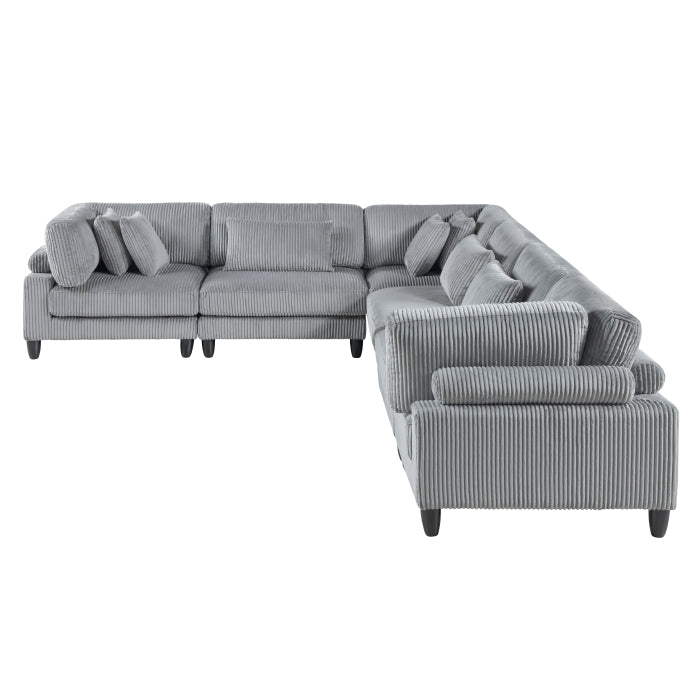 9688GY*63CR3AC (6)6-Piece Modular Sectional - 9688GY*63CR3AC