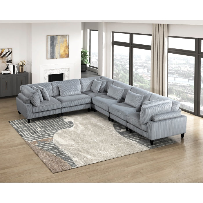 9688GY*63CR3AC (6)6-Piece Modular Sectional - 9688GY*63CR3AC