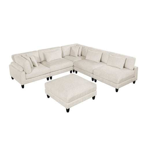 9688NBE*62CR3ACOT (6)6-Piece Modular Sectional with Ottoman - 9688NBE*62CR3ACOT