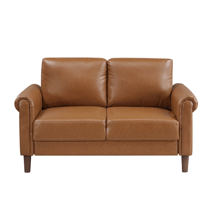 9690BRW*2 2pc Set: Sofa, Love - 9690BRW*2