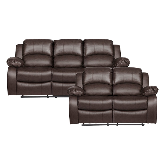 9700BRW*2 2pc Set: Sofa, Love - 9700BRW*2