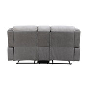 9703GY-2 Double Reclining Love Seat with Center Console - 9703GY-2