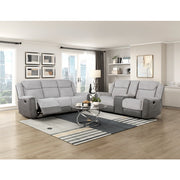 9703GY-2 Double Reclining Love Seat with Center Console - 9703GY-2