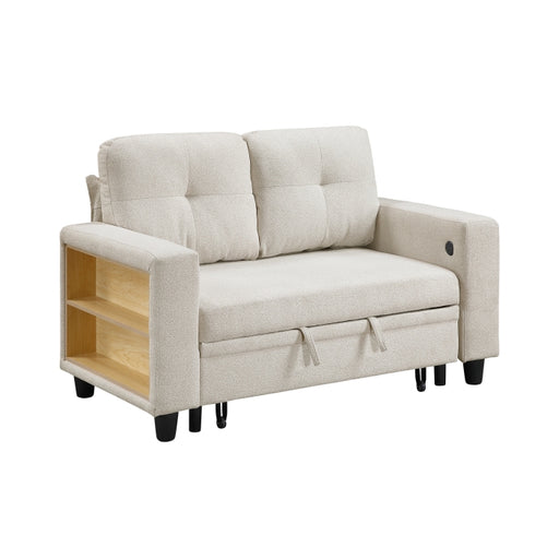 9705BE-2* (2)Love Seat with Pull-out Bed, Shelves and Charging Ports - 9705BE-2*