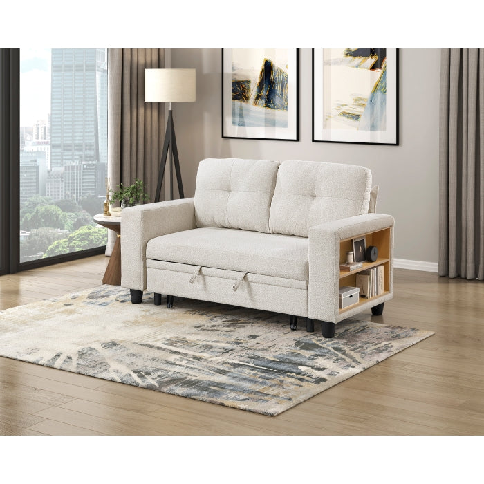 9705BE-2* (2)Love Seat with Pull-out Bed, Shelves and Charging Ports - 9705BE-2*