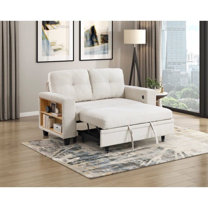 9705BE-2* (2)Love Seat with Pull-out Bed, Shelves and Charging Ports - 9705BE-2*