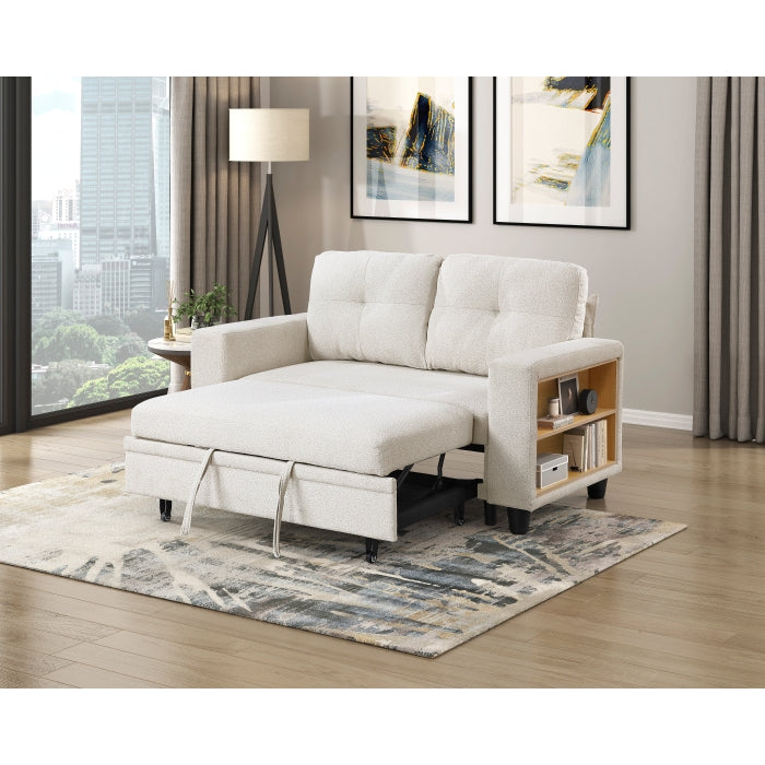 9705BE-2* (2)Love Seat with Pull-out Bed, Shelves and Charging Ports - 9705BE-2*
