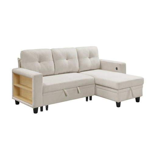 9705BE*32AVC (3)Sectional with Reversible Chaise, Pull-out Bed, Shelves and Charging Ports - 9705BE*32AVC
