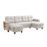 9705BE*42AVC (4)Sectional with Two Chaises, Pull-out Bed, Shelves and Charging Ports - 9705BE*42AVC