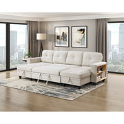 9705BE*42AVC (4)Sectional with Two Chaises, Pull-out Bed, Shelves and Charging Ports - 9705BE*42AVC
