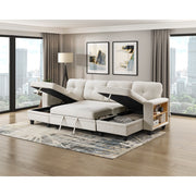 9705BE*42AVC (4)Sectional with Two Chaises, Pull-out Bed, Shelves and Charging Ports - 9705BE*42AVC