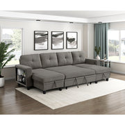 9705DB*42AVC (4)Sectional with Two Chaises, Pull-out Bed, Shelves and Charging Ports - 9705DB*42AVC