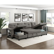 9705DB*42AVC (4)Sectional with Two Chaises, Pull-out Bed, Shelves and Charging Ports - 9705DB*42AVC