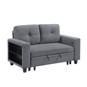 9705GY-2* (2)Love Seat with Pull-out Bed, Shelves and Charging Ports - 9705GY-2*