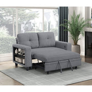 9705GY-2* (2)Love Seat with Pull-out Bed, Shelves and Charging Ports - 9705GY-2*
