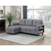 9705GY*32AVC (3)Sectional with Reversible Chaise, Pull-out Bed, Shelves and Charging Ports - 9705GY*32AVC