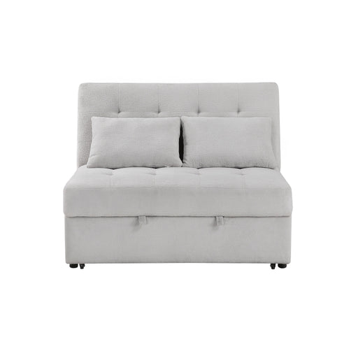9707GRY-2CL Convertible Armless 2-Seater with Pull-out Bed and Charging Ports - 9707GRY-2CL