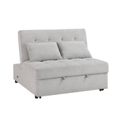 9707GRY-2CL Convertible Armless 2-Seater with Pull-out Bed and Charging Ports - 9707GRY-2CL