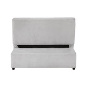 9707GRY-2CL Convertible Armless 2-Seater with Pull-out Bed and Charging Ports - 9707GRY-2CL