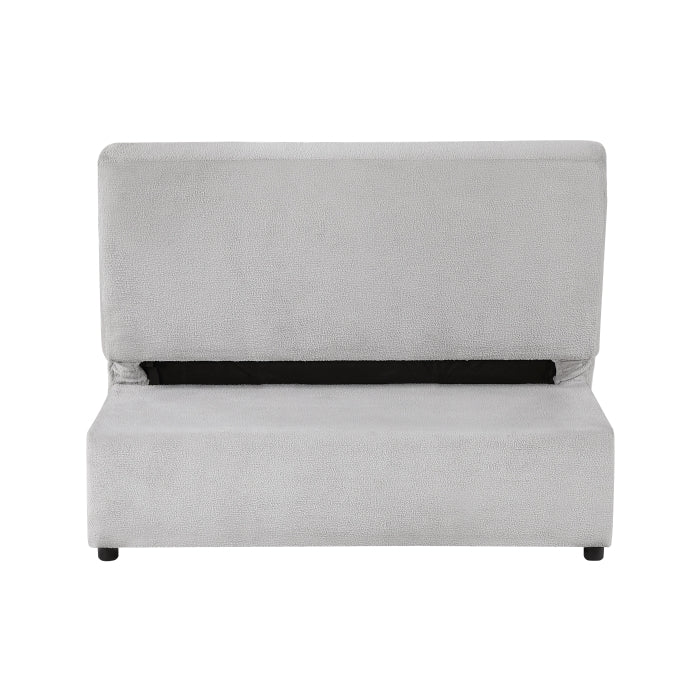 9707GRY-2CL Convertible Armless 2-Seater with Pull-out Bed and Charging Ports - 9707GRY-2CL