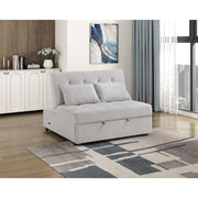 9707GRY-2CL Convertible Armless 2-Seater with Pull-out Bed and Charging Ports - 9707GRY-2CL