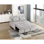 9707GRY-2CL Convertible Armless 2-Seater with Pull-out Bed and Charging Ports - 9707GRY-2CL