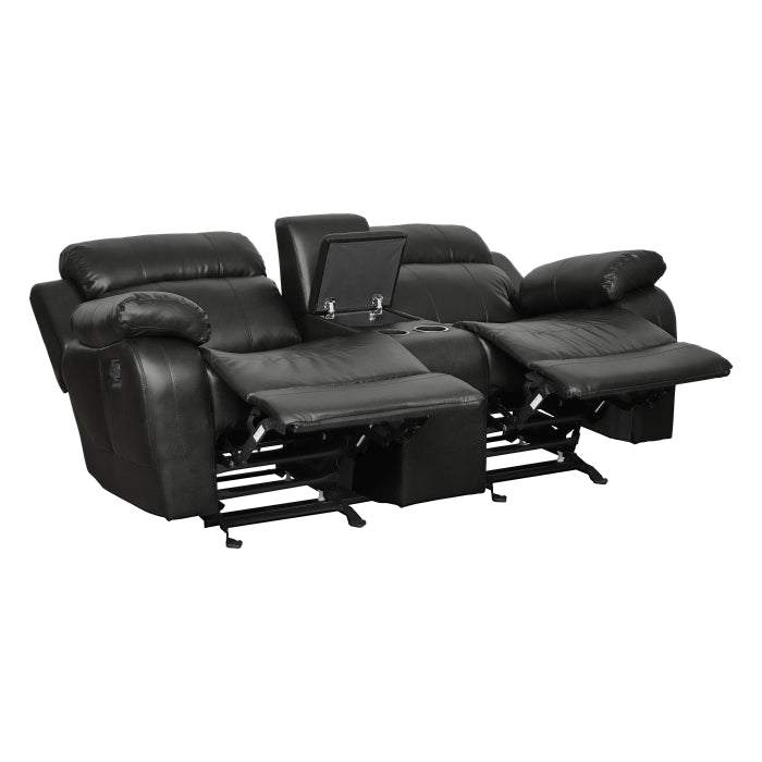 9724BLK*2 2pc Set: Sofa, Love - 9724BLK*2