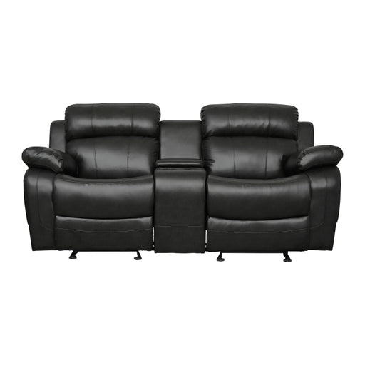 9724BLK-2 Double Glider Reclining Love Seat with Center Console - 9724BLK-2