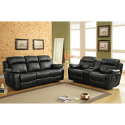9724BLK-2 Double Glider Reclining Love Seat with Center Console - 9724BLK-2