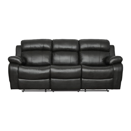 9724BLK-3 Double Reclining Sofa with Center Drop-Down Cup Holders - 9724BLK-3