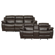 9724BRW*2 2pc Set: Sofa, Love - 9724BRW*2