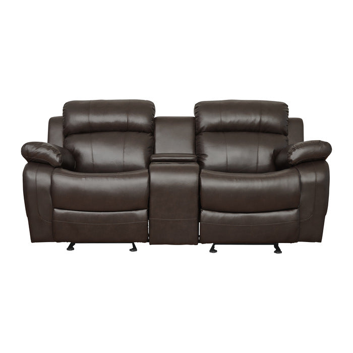 9724BRW*2 2pc Set: Sofa, Love - 9724BRW*2