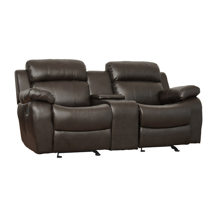 9724BRW*2 2pc Set: Sofa, Love - 9724BRW*2