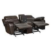 9724BRW*2 2pc Set: Sofa, Love - 9724BRW*2