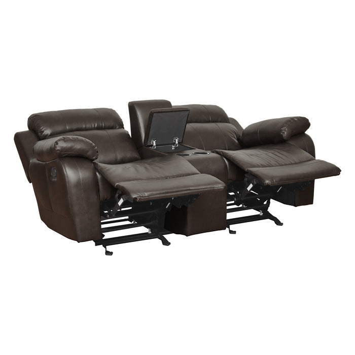 9724BRW*2 2pc Set: Sofa, Love - 9724BRW*2