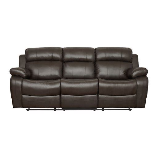 9724BRW-3 Double Reclining Sofa with Center Drop-Down Cup Holders - 9724BRW-3
