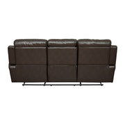 9724BRW-3 Double Reclining Sofa with Center Drop-Down Cup Holders - 9724BRW-3
