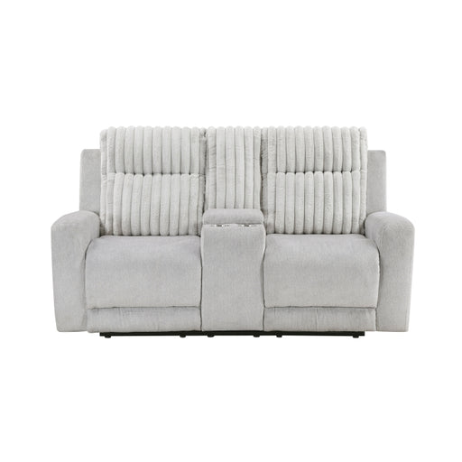 9728LGY-2 Double Reclining Love Seat with Center Console - 9728LGY-2