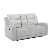 9728LGY-2 Double Reclining Love Seat with Center Console - 9728LGY-2