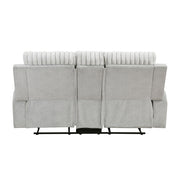 9728LGY-2 Double Reclining Love Seat with Center Console - 9728LGY-2