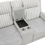 9728LGY-2 Double Reclining Love Seat with Center Console - 9728LGY-2