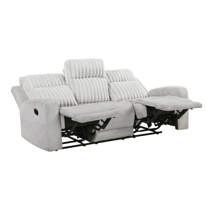9728LGY-3 Double Reclining Sofa - 9728LGY-3