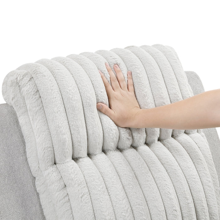 9728LGY-3 Double Reclining Sofa - 9728LGY-3