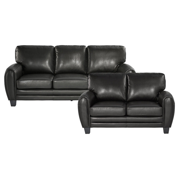 9734BK*2 2pc Set: Sofa, Love - 9734BK*2
