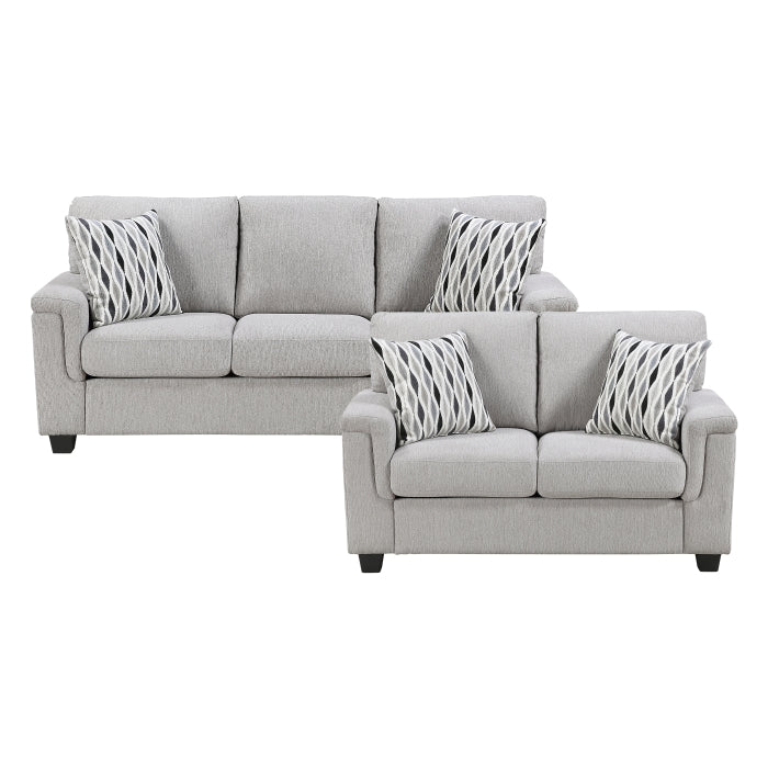 9746GY*2 2pc Set: Sofa, Love - 9746GY*2
